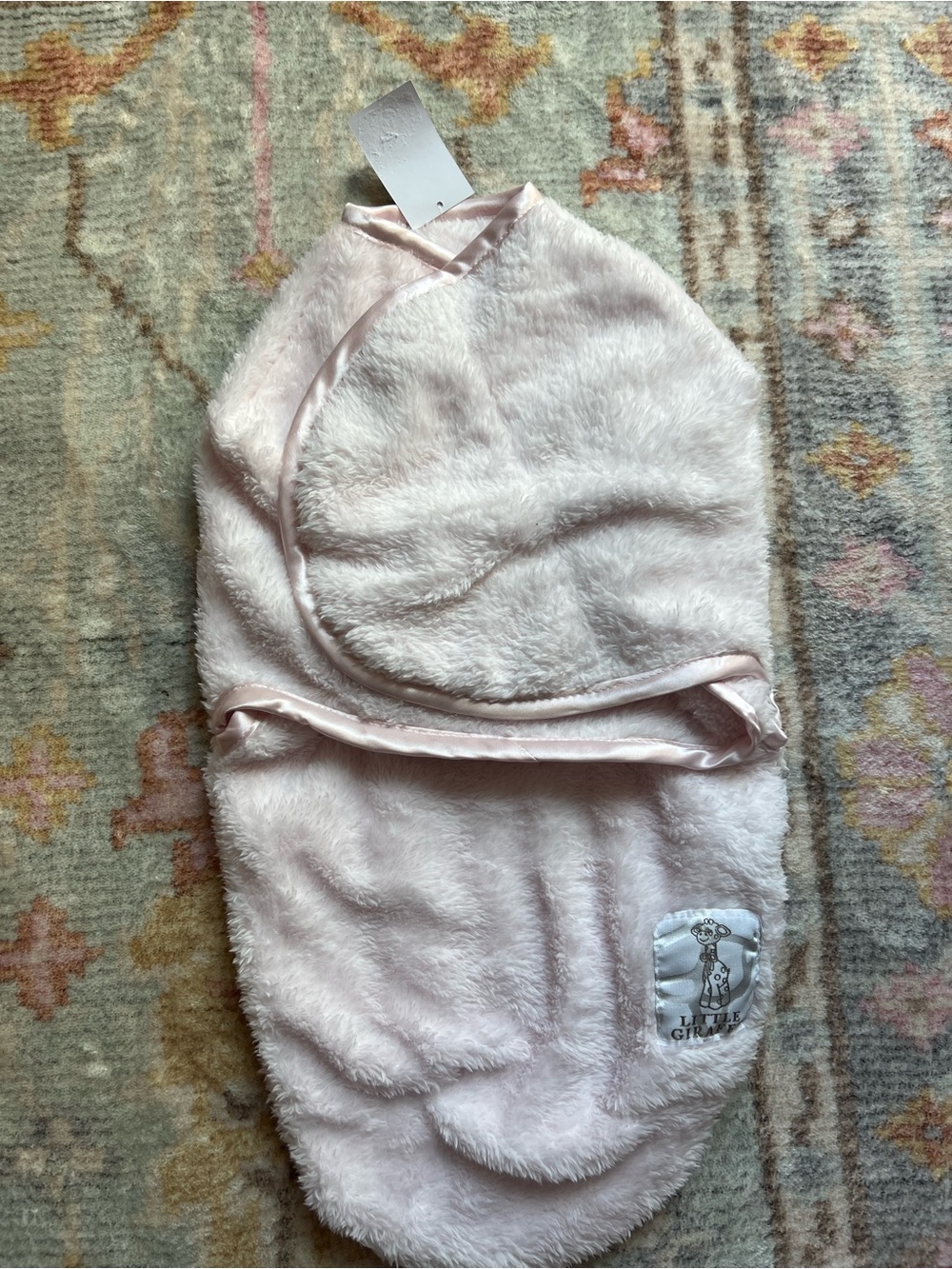 Little Giraffe Plush Pink Baby Swaddle Sack